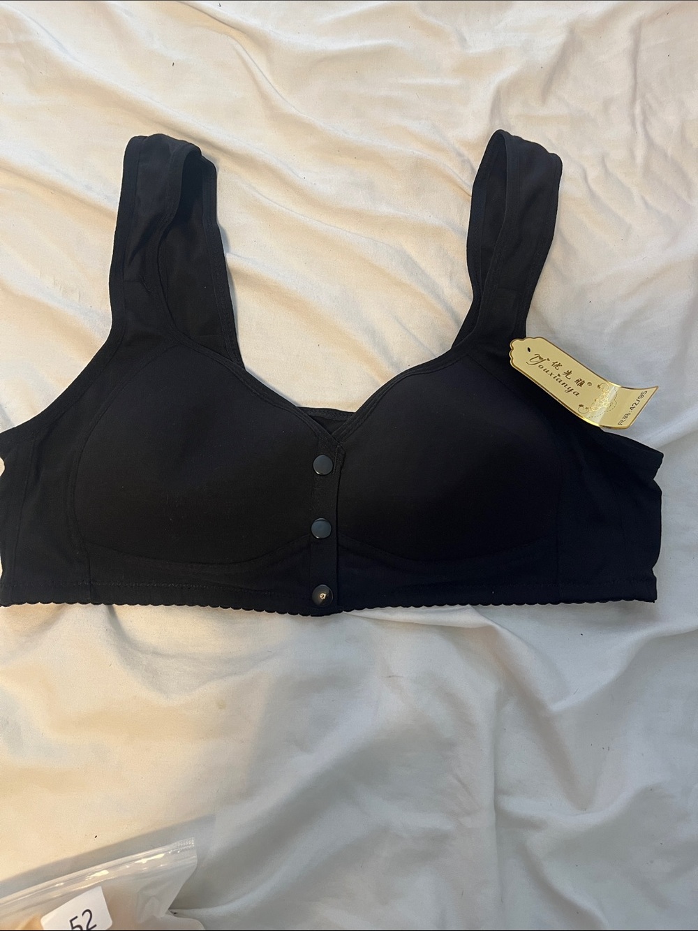 Wireless Front-Closure Black Comfort Bra